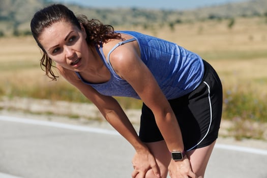 Close-Up Portrait of Determined Athlete Resting After Intense Workout photo