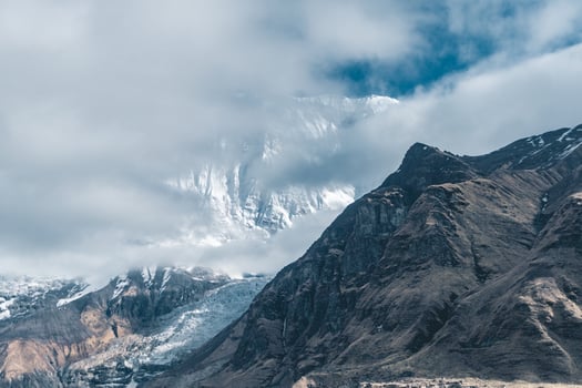 snow covered mountain peaks, Mountain in nepal, mount everest country, Annapurna Base Camp photo
