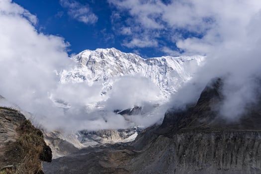 snow covered mountain peaks, Mountain in nepal, mount everest country, Annapurna Base Camp photo