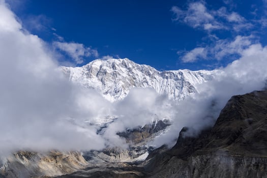 snow covered mountain peaks, Mountain in nepal, mount everest country, Annapurna Base Camp photo