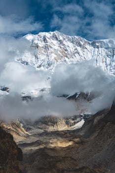 snow covered mountain peaks, Mountain in nepal, mount everest country, Annapurna Base Camp photo