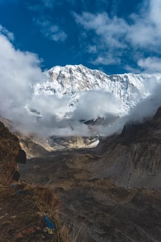 snow covered mountain peaks, Mountain in nepal, mount everest country, Annapurna Base Camp photo