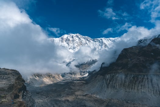 snow covered mountain peaks, Mountain in nepal, mount everest country, Annapurna Base Camp photo