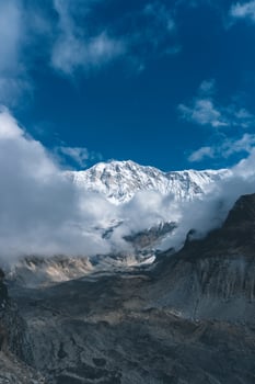 snow covered mountain peaks, Mountain in nepal, mount everest country, Annapurna Base Camp photo