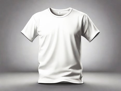 Illustration of White plain tee mockup photo