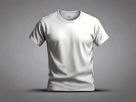 Illustration of White plain tee mockup photo