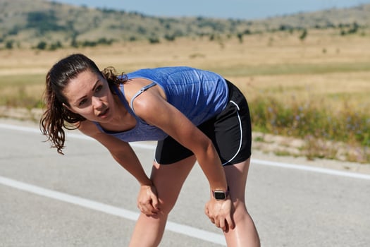 Close-Up Portrait of Determined Athlete Resting After Intense Workout photo