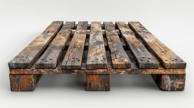 single wooden pallet isolated on white background. photo