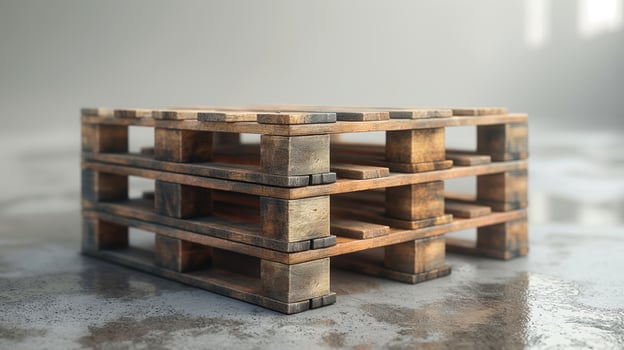 wooden pallets isolated on white background. photo