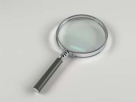 Magnifying glass on white background photo