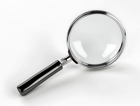Magnifying glass on white background photo