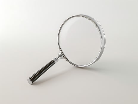Magnifying glass on white background photo