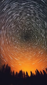 Spectacular stars at night with the North Star shining brightly. . photo