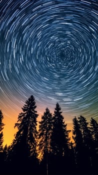 Spectacular stars at night with the North Star shining brightly. . photo