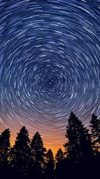 Spectacular stars at night with the North Star shining brightly. . photo