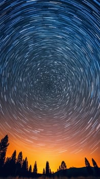 Spectacular stars at night with the North Star shining brightly. . photo