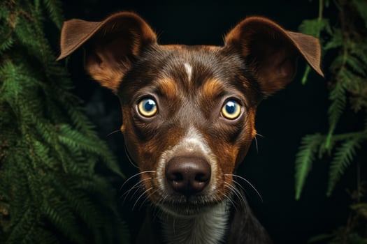 Adorable Dog With Alert Eyes Staring photo