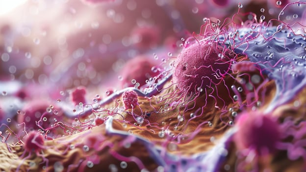 An image of a hair follicle surrounded by layers of skin cells highlighting their role in protecting the delicate hair shaft photo