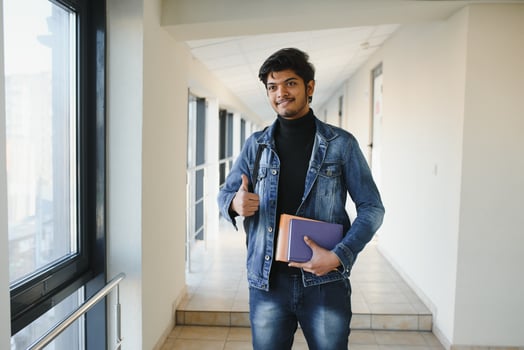 indian guy student at university. photo