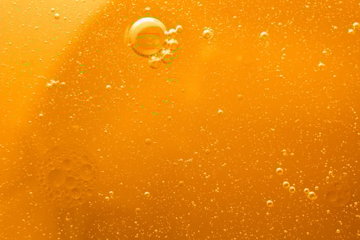 Yellow bubbles background, cooking oil emulsion, frying. photo