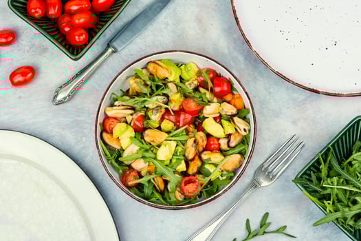 Delicious seafood mussels salad photo