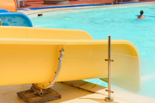 water slides at the water park photo