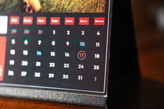 Close-up of Indonesian desk calendar photo