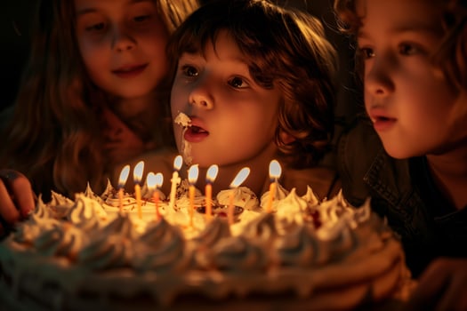 Children Celebrating A Birthday Party photo