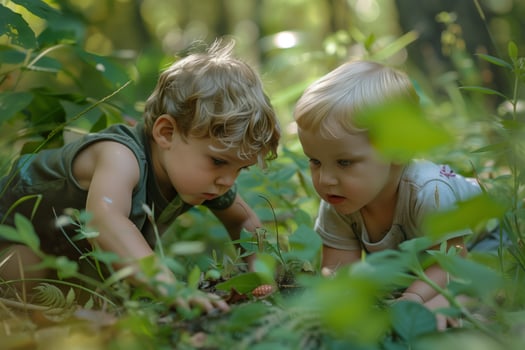 Curious Children Exploring Nature Together photo