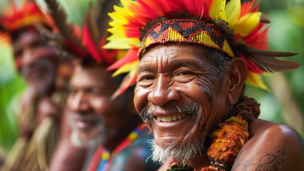 group of elder men celebrating International Day of the World Indigenous People on August 9th photo