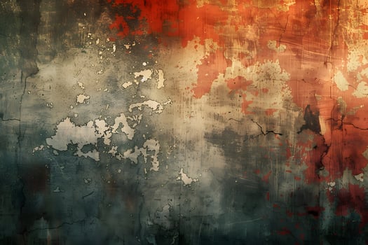 A close up of a wall with a red and white paint on it photo