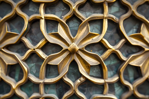 Metal panel featuring intricate floral pattern photo