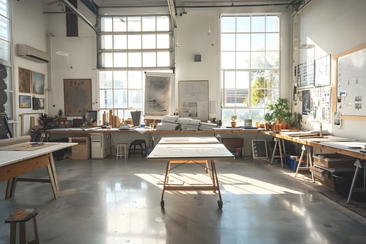 A room filled with numerous tables and chairs photo