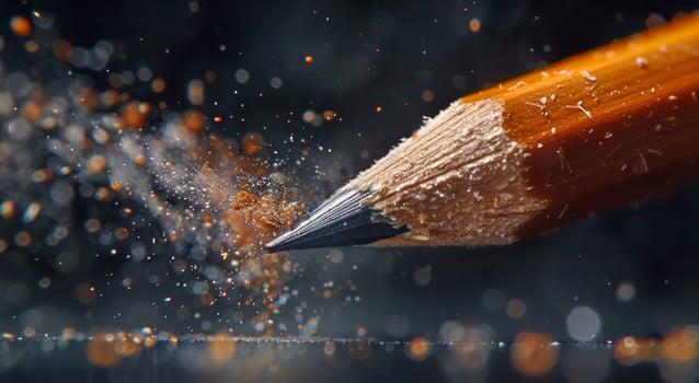 Close Up of a Pencil Writing on a Piece of Paper photo