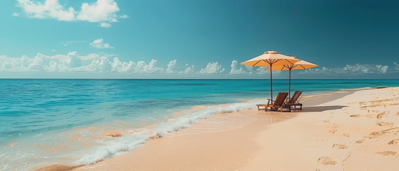 Two Chairs on Sandy Beach photo