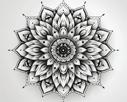 A detailed outline of a mandala design. photo