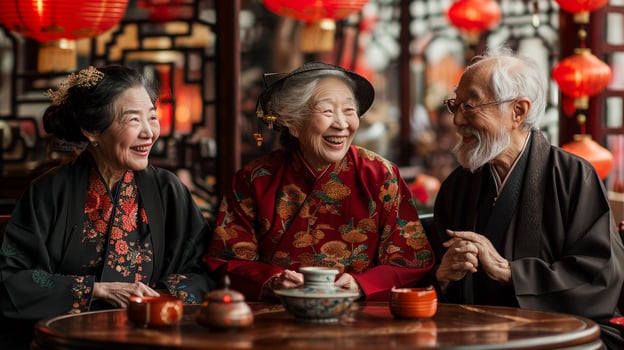 A group of elders sharing stories during Lunar New Year. photo