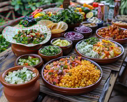 A table set with Mexican street food for a fiesta. photo