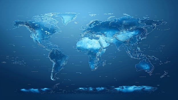 A world map outline with countries and continents photo