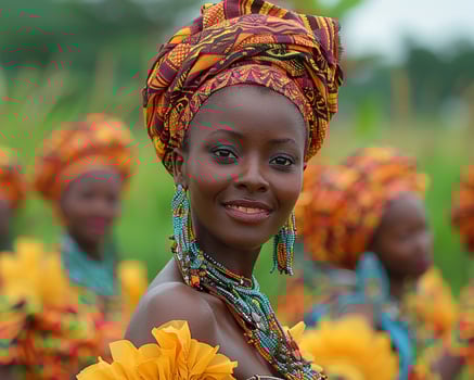 Woman in traditional attire performing a cultural dance photo