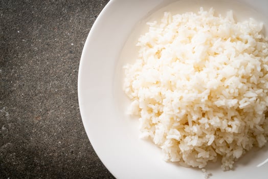 cooked rice on plate photo