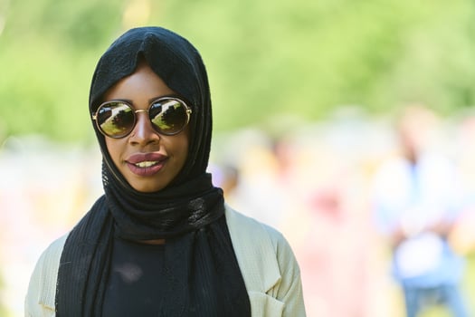 A Journey Through Nature's Beehives with an African American Muslim Woman photo