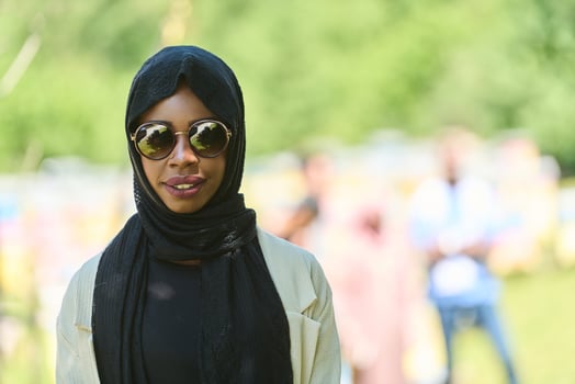 A Journey Through Nature's Beehives with an African American Muslim Woman photo