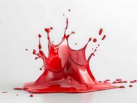 Red splash isolated on white background in realistic high resolution photo