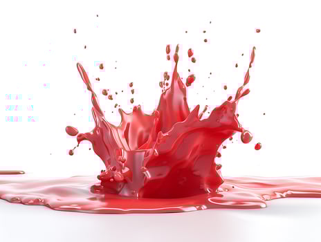 Red splash isolated on white background in realistic high resolution photo