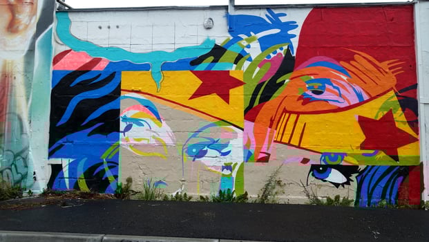 Stockholm, Sweden, August 20 2022. Graffiti exhibition on the outskirts of the city. photo