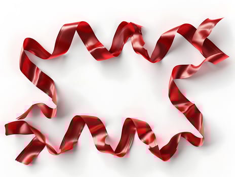 Set of red fluttering ribbons in high resolution photo