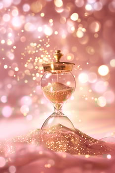 Hourglass in Pink Glitter photo
