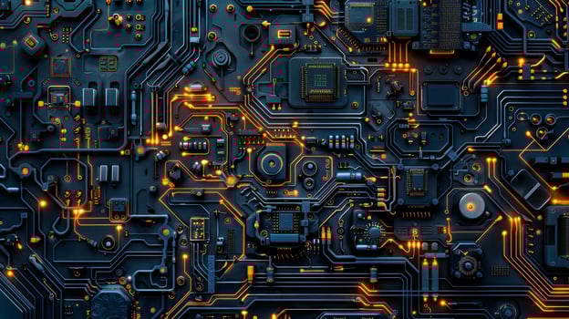 Intertwining Circuitry Upon closer inspection the intricate design of the drones body reveals a complex network of intertwining circuitry photo