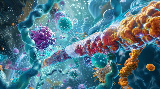 An illustration of membrane proteins including integral and peripheral proteins affecting the fluidity of the cell membrane by influencing its structure photo